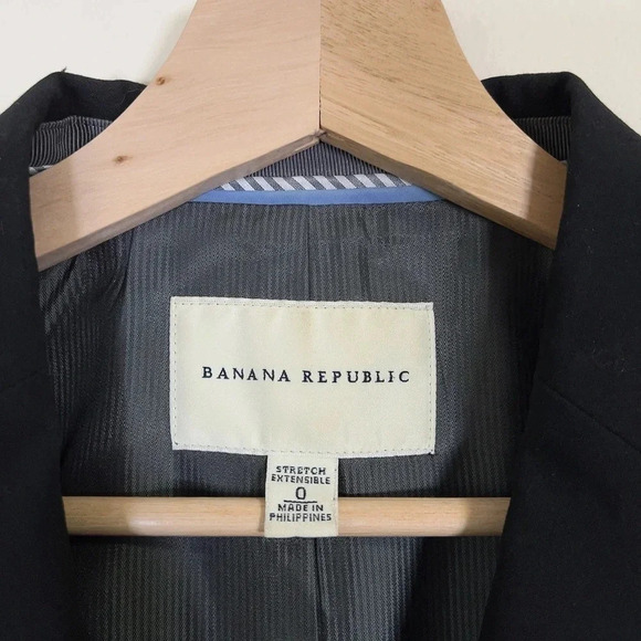 BANANA REPUBLIC | WOOL  BLEND BLACK BLAZER - Picture 10 of 15